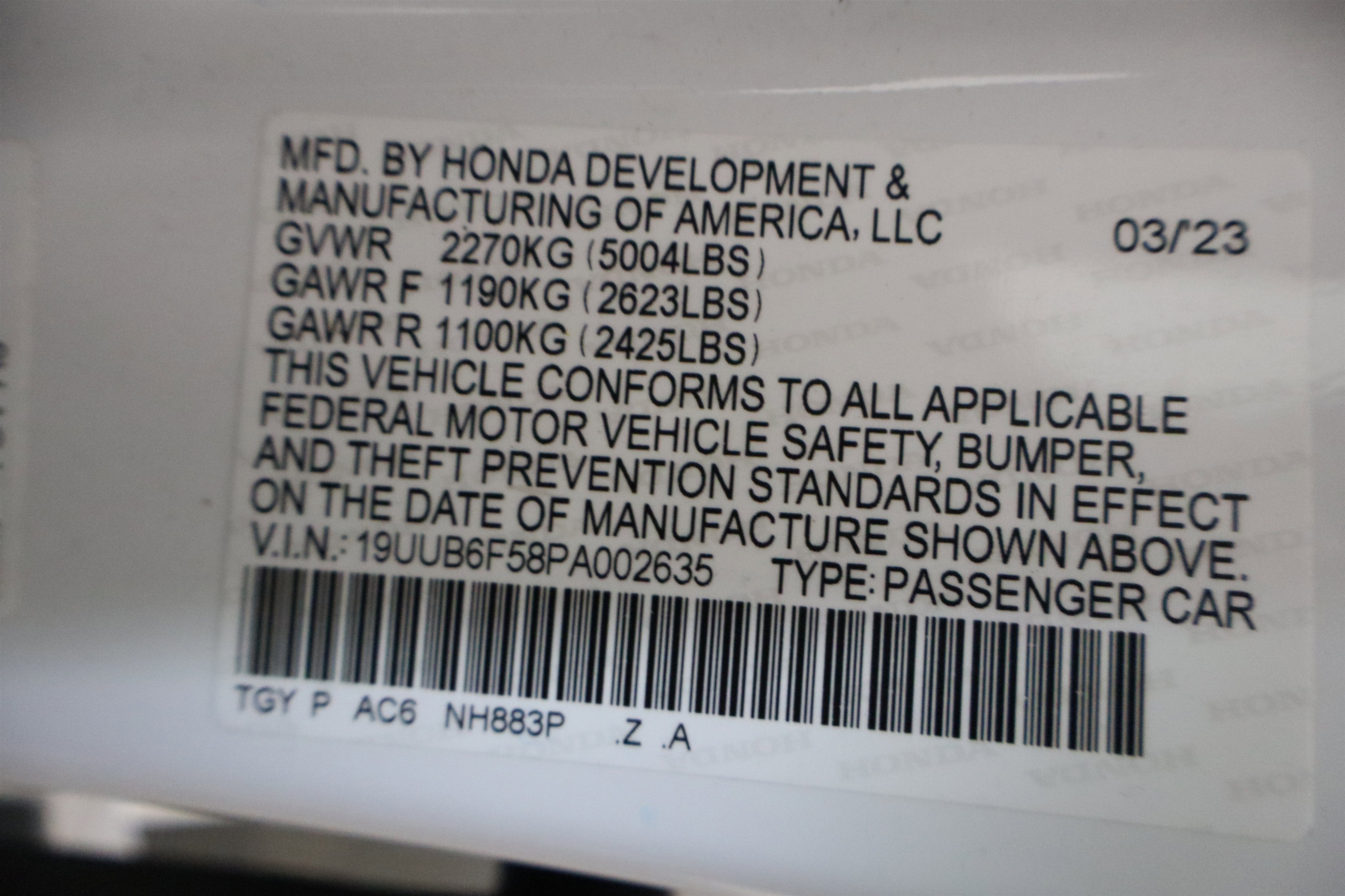 2023 Acura TLX w/A-Spec Package