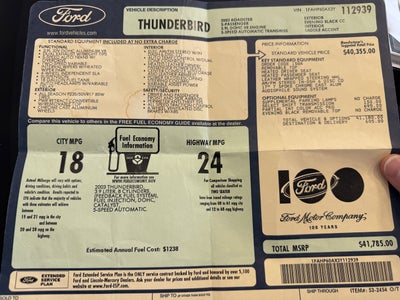 2003 Ford Thunderbird Base