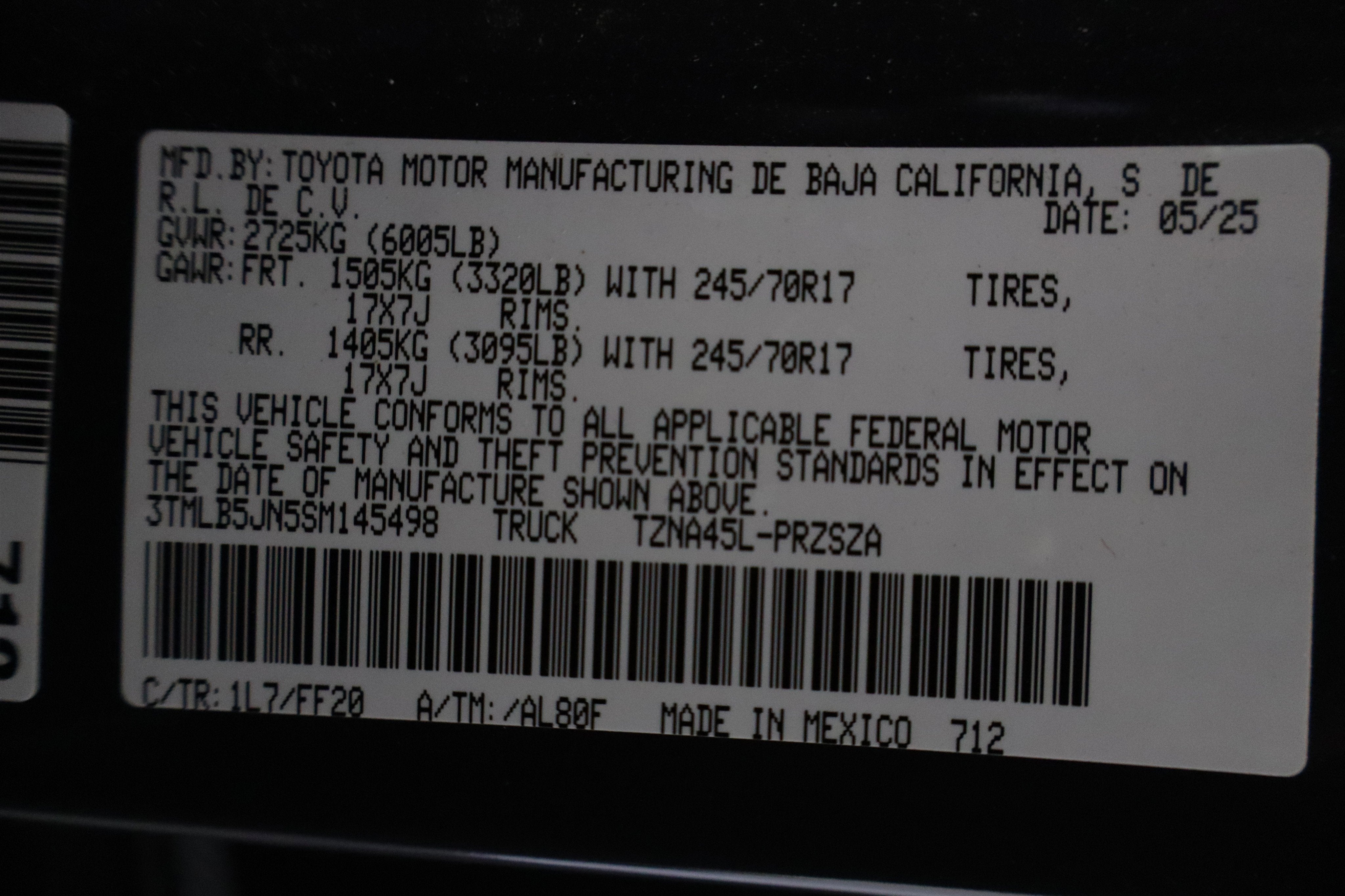 2025 Toyota Tacoma 4WD SR5