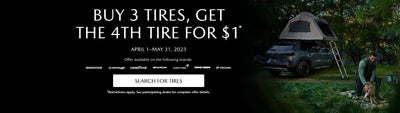 Buy 3 Tires, Get 4th Tire for $1!